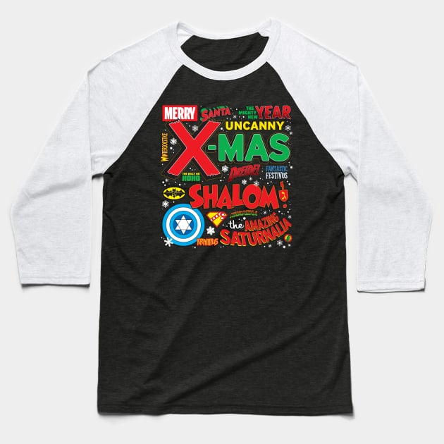 SuperHolidays! Baseball T-Shirt by Captain_RibMan